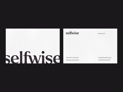 Selfwise — business cards business cards identification logo print selfwise slowinski