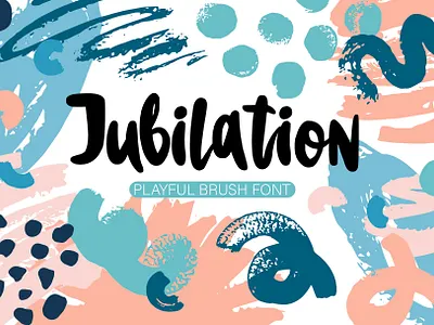 Jubilation. Playful brush font abstract branding brush font graphic design hand drawing letter lettering logo