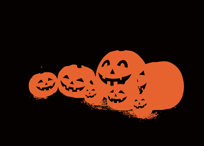 jackolanterns black dark digital art illustration jackolanterns pumpkins