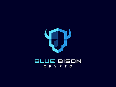 Bison Crypto Company logo bison branding graphic design illustration logo vector