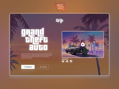 GTA VI Landing Page 🔫 branding concept design game gta gta concept landing page trending ui ui design uiux