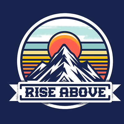 DIA Rise Above adobe illustrator badge design outdoors retro vector vintage