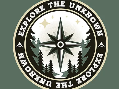 DIA Explore The unknown adobe illustrator adobe photoshop badge design graphic design illustration retro vector vintage