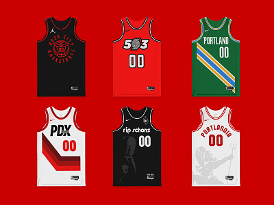 Blazer Jerseys basketball brand design branding concept logo logo design mockup nba nike oregon rebrand sports uniform uniform design wordmark