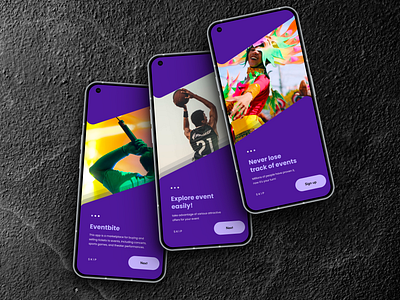 Onboarding experience of an event app mob product design ui uiux