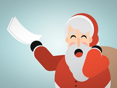 Flat Santa illustration motion frame vector