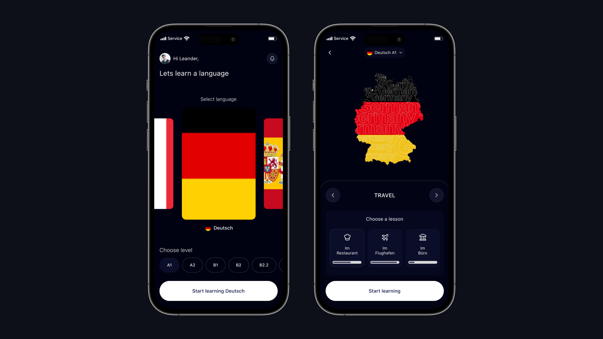 Language app : Education daily dailydribbble deustch dribbbles education german language language learning languageapp mobile design product design sprache typography ui ui skills uichallenge uiux user experience user interface visual design