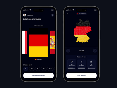 Language app : Education daily dailydribbble deustch dribbbles education german language language learning languageapp mobile design product design sprache typography ui ui skills uichallenge uiux user experience user interface visual design