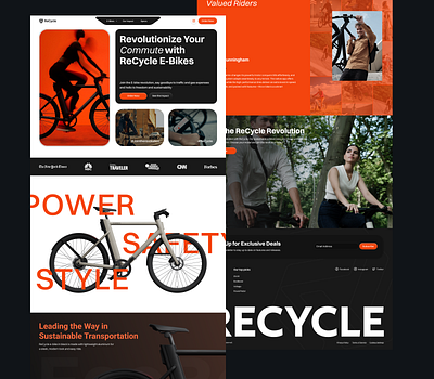 E-Bike Landing Page - Relume Design Challenge branding button darkmode designsystem desktop ebike figma footer graphic design header homepage illustration landingpage layout marketingsite orange relume ui uidesign website