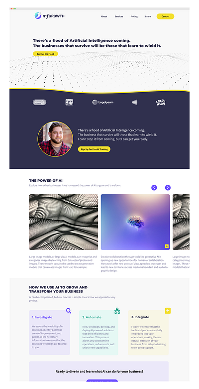 AI and Automation Company Website ai branding ui web design xd