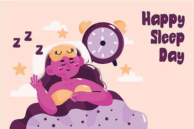 Sleep Day Concept Illustration awareness bed celebration day dream event health illustration moon night sleep time vector