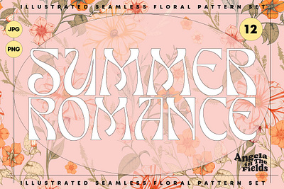 Vintage Botanical Seamless Patterns botanical illustration botanical pattern canva patterns floral pattern pink floral watercolor romantic couple stationery patterns summer romance tropical vibe vintage inspired