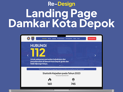 Re-Design Depok Fire Fighter Departments Landing Page fire firefighter landingpage ui webdesign