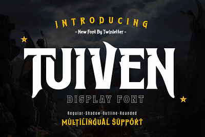 Tuiven - Movie Display Font action cinema cinematography display entertainment film headline hero hollywood movie poster show theater typography