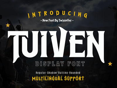 Tuiven - Movie Display Font action cinema cinematography display entertainment film headline hero hollywood movie poster show theater typography