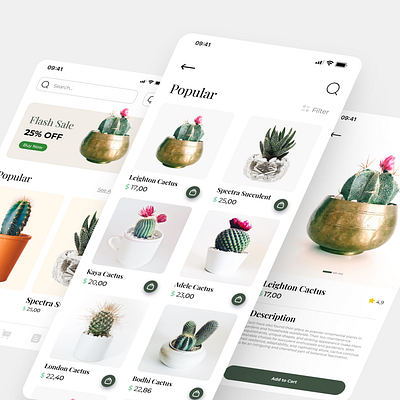 Plant Shop Mobile Apps branding ui