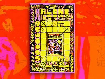 End Of The World Poster apocolypse brick design haener handlettering illustration poster poster design psychadelic punk scribble weird yellow