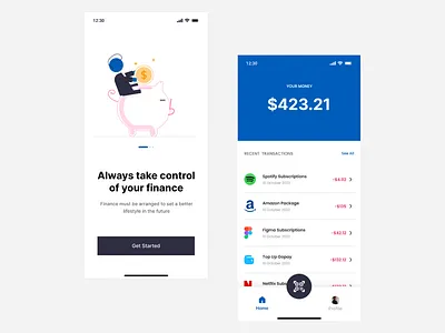 Finance App app figma finance mobile ui ux