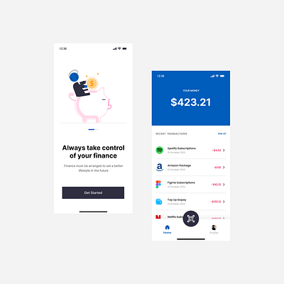 Finance App app figma finance mobile ui ux