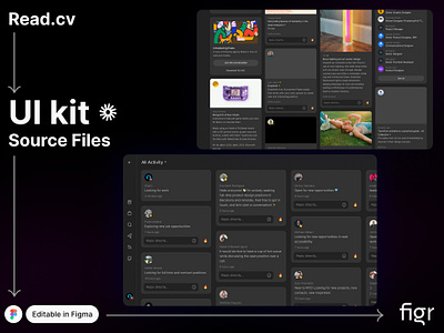 Make Read.cv UI your own branding connection design editable figma free hire kit linkedin mockup professional read.cv redesign template ui ui kit ui ux user interface web design website
