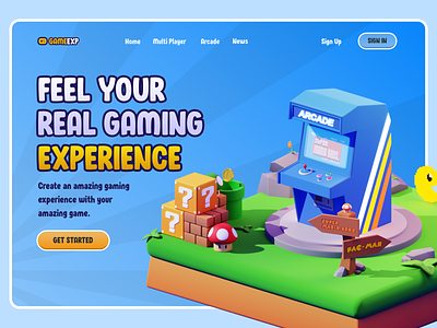 3D Game Arcade - Heros Header 3d 3d characters 3d games 3d gaming 3d icon arcade character design gaming icon illustration multipayer pacman strory ui vr web 3d web games