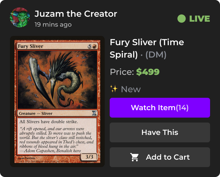 UI Flow for a Card trading platform