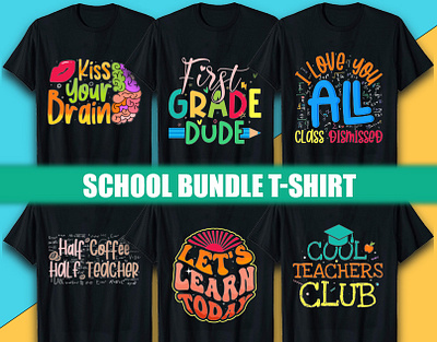 School teachers bundle T-shirt designs. bundle class coffee funny tshirt design gift tshirt design graphic design illustration kindergarten teacher logo product design school school teacher teacher tshirt design typography tshirt design vector art