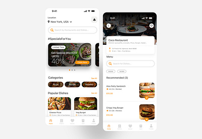 Food App UI app design food app graphic design ios app ui