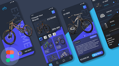 Bicycle app UI design 3d android animation app app design branding figma freelancer graphic design ios motion graphics ui ui design uiux user interface ux design