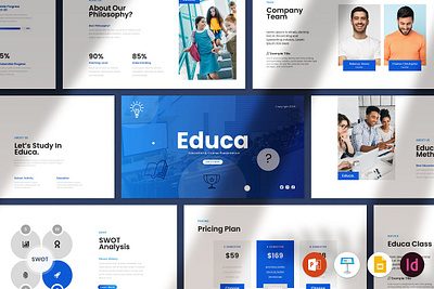Educated Template brand design educa education logo marketing plan portfolio proposal template