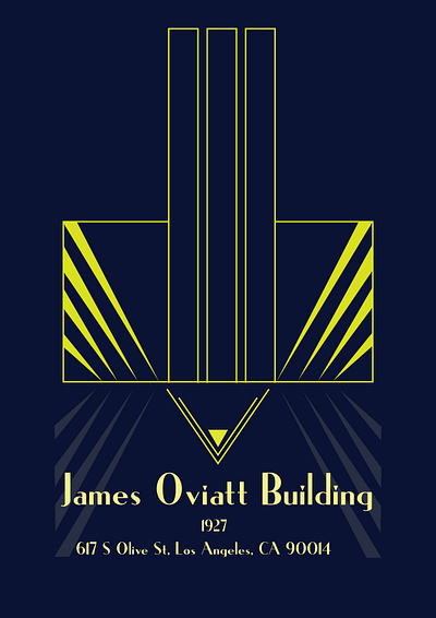 Posters for John Oviatt Building artdeco building designs graphic design illustration