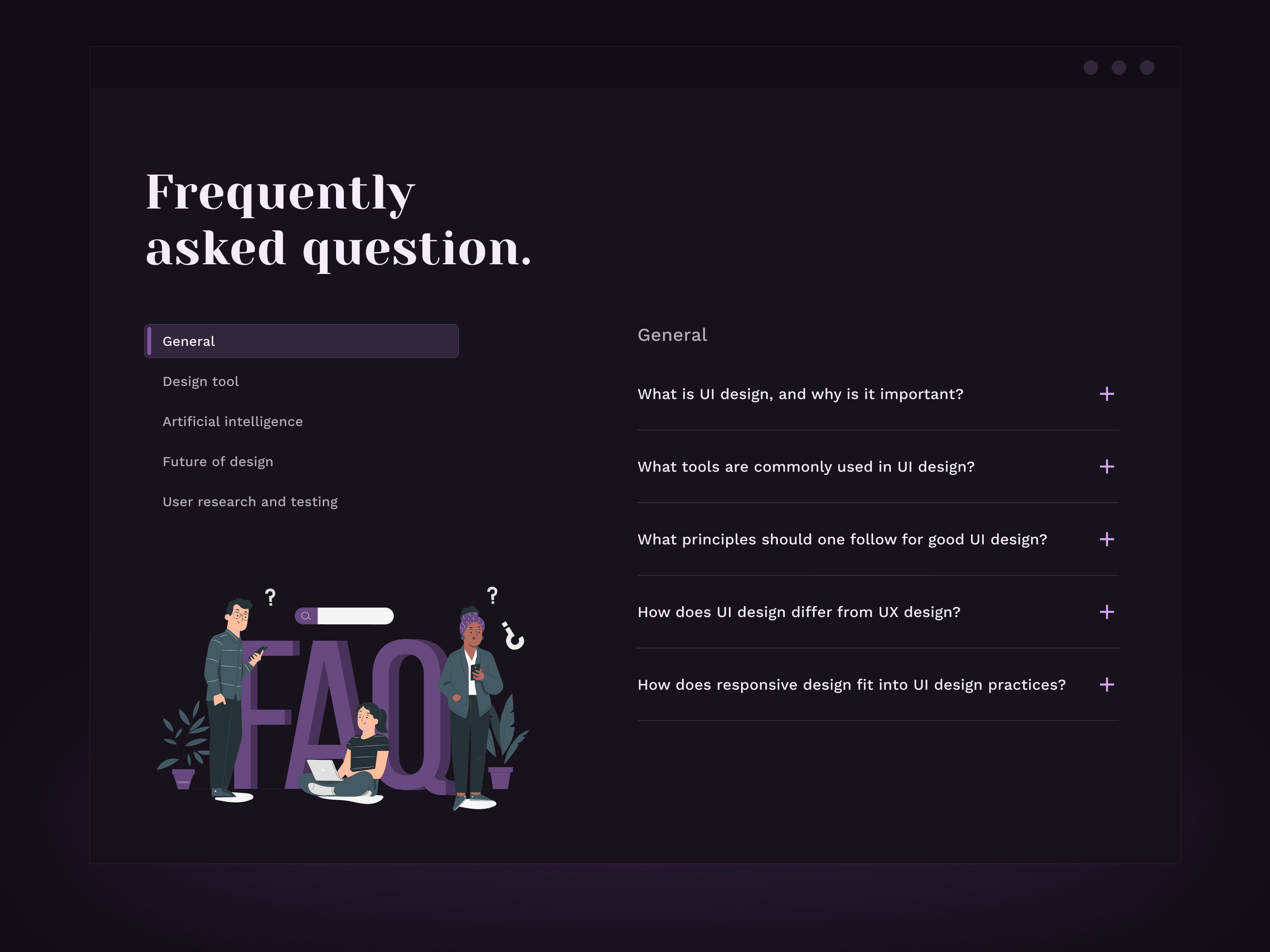 Daily ui - FAQs daily ui design faq minimal ui ux