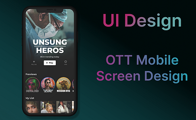 OTT screen | UI design figma graphic design mobile ottapp ui uiux uiux design