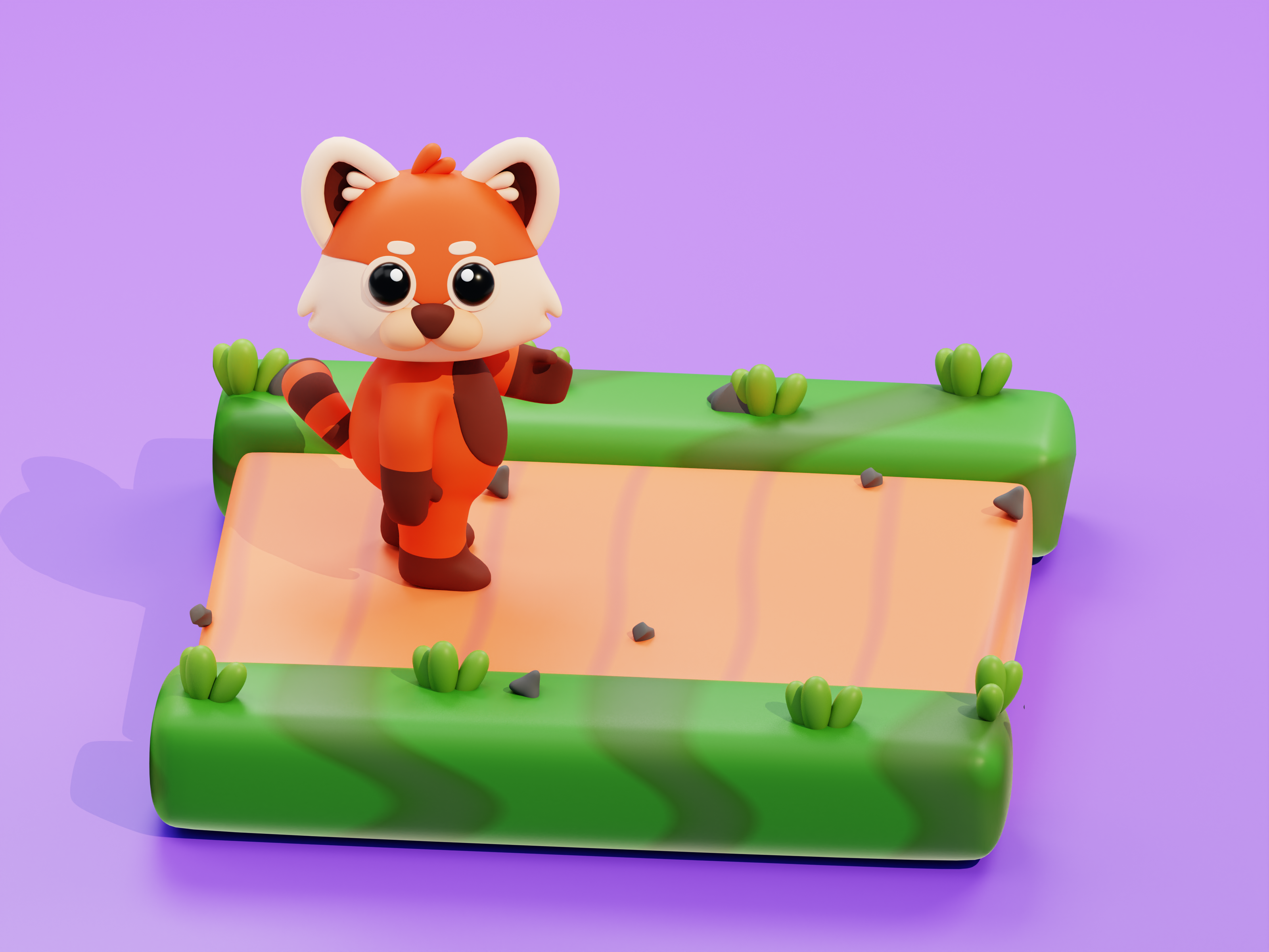 Red Panda "Hello!" 3d 3d art 3dillustration animation blender branding character cute design graphic design illustration isometic logo travel ui walk