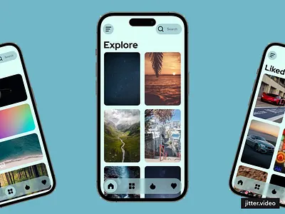 Mobile UI for Wallpaper app animation typography ui user experience