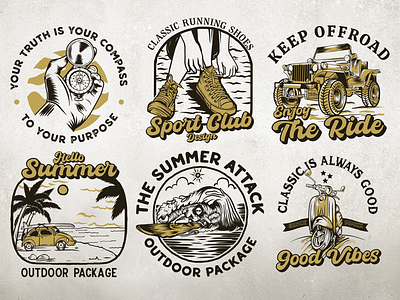 Outdoor Package Vintage Illustration adventure branding design design forsale forsale illustration logo mountain outdoor outdoor package package retro vector vintage