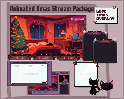 Christmas Stream Pack ae motion graphics video