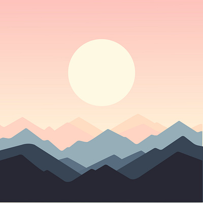 "A Minimalist Mountain Sunset" soothingpalette