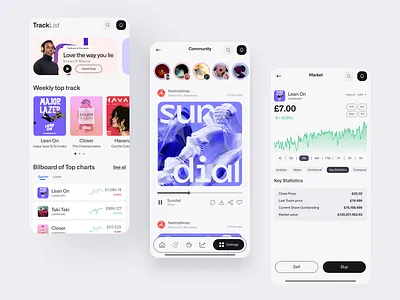 Music Investment Mobile App Design app design finance app financial interface investment investments mobile apps mobile ui money music music investment shots spendings stocks trade ui ui design ui ux design ux