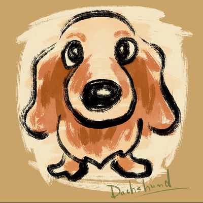 Dachshund Sketch animal character dachshund dog illustration pet puppy