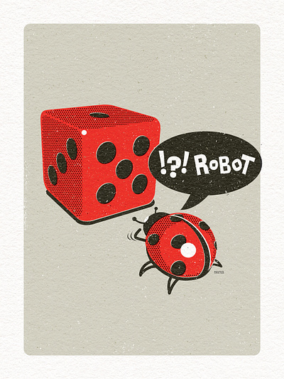 Ladybug & Robot dice digital art digital graphic digital illustration drawing illustration ladybug maxter maxter illustration robot vector vector drawing vector graphic vector illustration