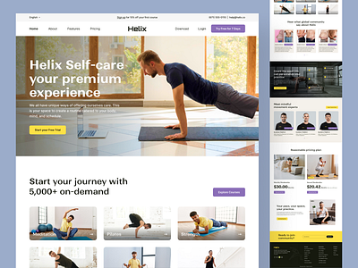 Helix - Online Fitness Website design designforwellness doctor exercise fitness fitness workout app fitness mentor website gym health health mentor fitness coaching healthcare medical care medicine personal trainer sport uiux design web design workout workout planner yoga