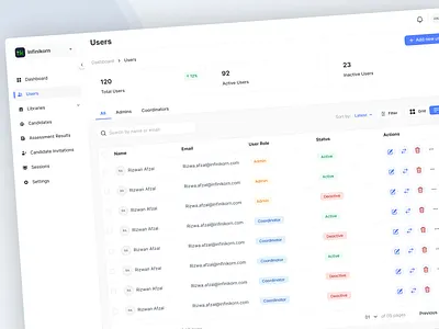 User Module add user assessment portal dashboard portal ui user experience user interface user module users ux web accessibility web appilcation