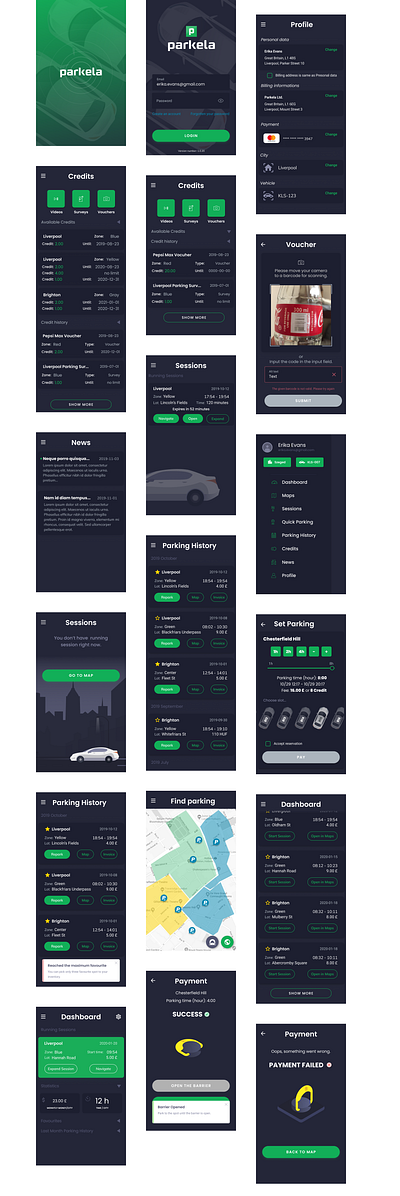 Parkela Mobile Application android app application car city design graphic design ios mobile parkela parking ui user ux