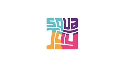Squajoy Logo branding colorful complementary joy joyful logo modern square tasty trademark twist wordmark