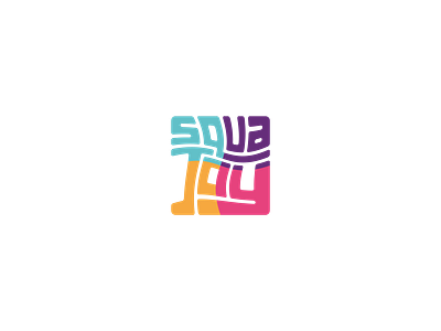 Squajoy Logo branding colorful complementary joy joyful logo modern square tasty trademark twist wordmark