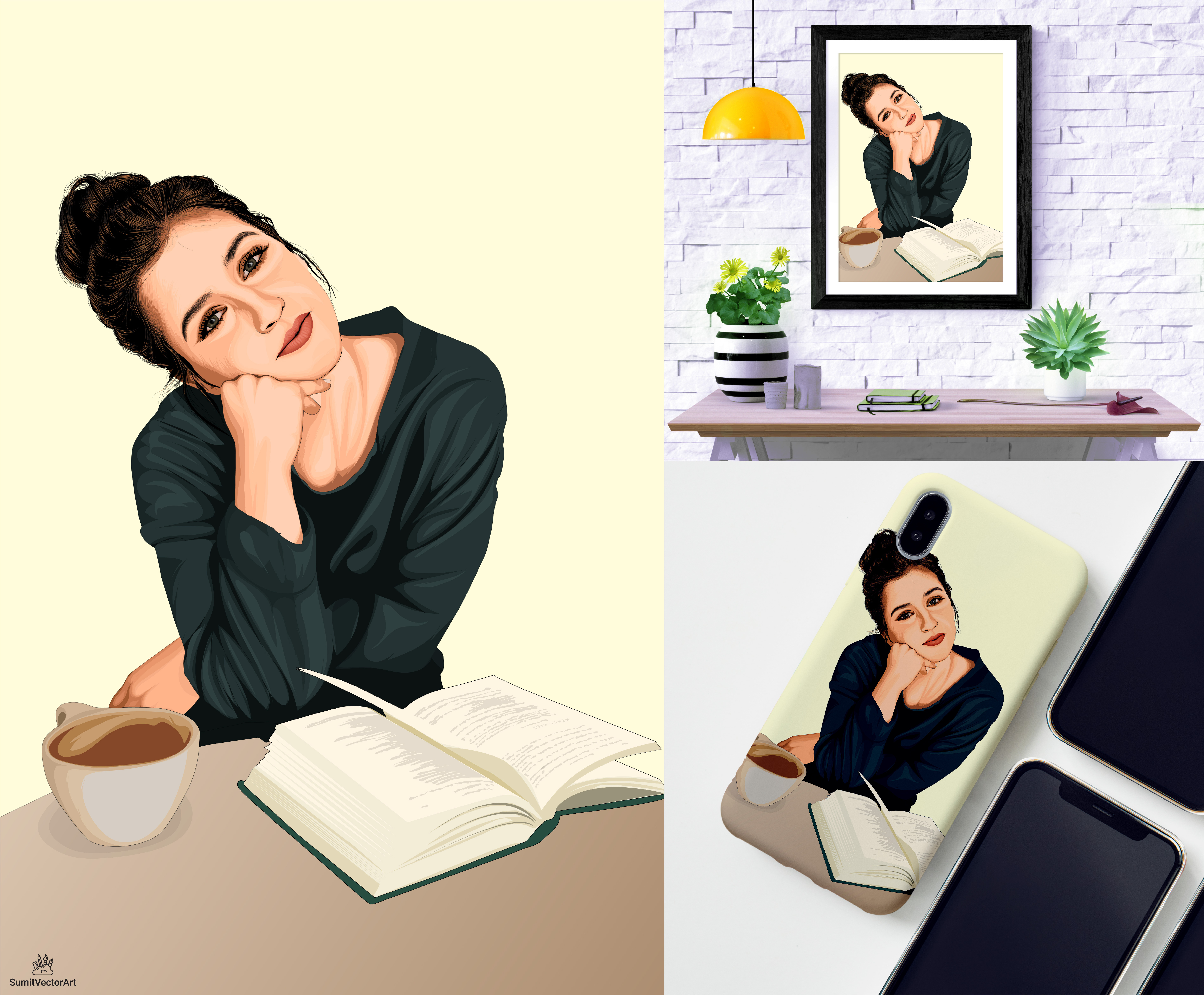 Vector Portrait of a Charming Girl adobe illustrator adorableportrait cartoon cartoon portrait charminggirl digital art digitalillustration dribbble artist graphic design illustration line art playfulartwork portrait portrait illustration portrait painting sumitvectorart vector vector illustration vector portrait