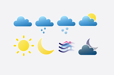 Icon Set - Daily UI 055 app cloud dailyui55 design figma icon icons iconset mobile sun ui uix101 ux weather web