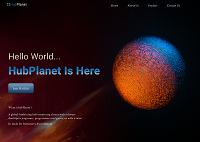landing page on freelancers development HubPlanet branding design graphic design website