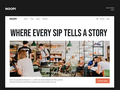 Ngopi coffee - Landing page branding branding cafe branding coffee cafe coffee coffee cafe coffee lovers coffee shop coffee shop website coffee ui e commerce landing page logo minimalism typography ui design web web design website design